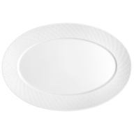 Platte, oval, klein, Form "No 41 Wellenspiel Relief", Weiß, L 30 cm