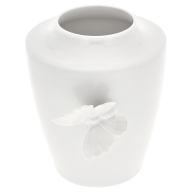 Vase, "Butterfly Collection", round, small, white, H 13,5 cm