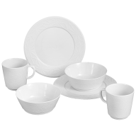 Breakfast set, 6-pcs for 2 persons, Shape "Vitruv Graphic", white