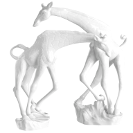 Figuren-Set, Giraffe, 2-tlg., Weiß