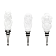 Flaschenverschluss-Set, 3-tlg., Affen, Weiß