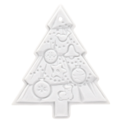 Christmas tree, white, without glaze, H 5,5 cm