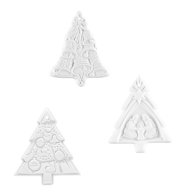 Baumschmuck-Set, 3-tlg., Medaillen, weiß