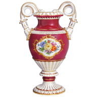 Vase with snake handles "Flower Bouquet", H 39 cm