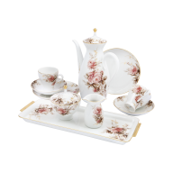 Dejeuner "Rosenkomposition in Purpur und Sepia"