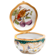 Tabatiere "Exotischer Vogel auf Feige", H 4,8 cm