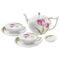 Tee-Arrangement, Form "I-Form", Tulpenmalerei