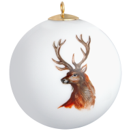 Baumschmuck Kugel, Tiermalerei, bunt, Motiv Hirschkopf, Ø 5 cm