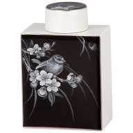 Tea caddy Titmouse on sprays of flowering cherry, Lim. 25, H 11 cm