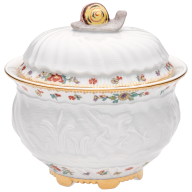 Sugar Bowl, Shape "Swan Service", Oriental strewn flowers, gold rim (Swan service), Ø 10,5 cm
