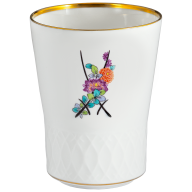 Champagnerbecher, Schwerterrelief, Indische Blumen, H 10,5 cm