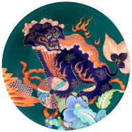 Wandteller II "Fo-Hund", Lim. 25, Ø 31 cm