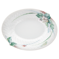 Beilagenschale, klein, Form "Wellenspiel Relief", Waldflora mit Insekten, bunt, weißer Rand, L 18 cm