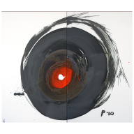 Wandbild Unikat "Black Eye", Unikat Otto Piene, 75 x 88 cm