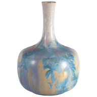 Vase blau - lila, Kristallglasur, H 30 cm