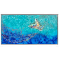 Wandbild mit Metallrahmen, Neue Kristallwelten - Meeresschildkröte, H 34 cm