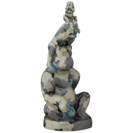 Affengruppe Drei Affen, groß, Meissen Atelier,Camouflage Look, Lim., H 41 cm