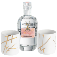 MEISSEN Gin-Set, 3-tlg., Juniper Jack Meissen Gin & Cherry 0,5 l, 46,5 % vol., Gin-Becher, "Swords"