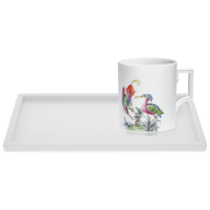 Homeoffice-Set, 2-tlg., Henkelbecher "Fancy Birds", Platte "MEISSEN® Cosmopolitan" Weiß