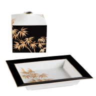 Home-Deco-Set 3, 2-tlg., "Golden Bamboo", schwarz