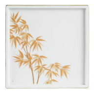 Platte, Form "MEISSEN® Cosmopolitan", "Golden Bamboo", 21 x 21 cm