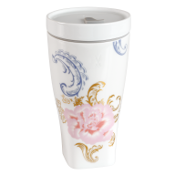 Coffee to go Becher mit Porzellandeckel, Form "Nova", "Waves of spring", V 0,35 l