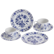 Place setting set, 6-pcs, Blue Onion, white rim