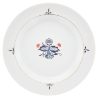 Soup Plate, Shape "No 41", Noble Blue, blossom branches, double leaf, Ø 23 cm