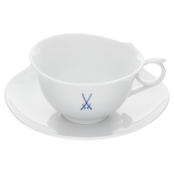 Tea cup & saucer, Shape "Waves Pure", Trademark Meissen, cobalt blue, V 0,15 l