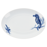Platte, oval, Form "MEISSEN® Cosmopolitan", "Blue Treasures", Seepferdchen, L 25 cm