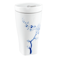 Coffee to go mug with porcelain lid, Shape "nova", "Blue Orchid", cobalt blue, V 0,35 l