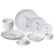 Starter set, 14-pcs for 2 persons, Shape "MEISSEN® Cosmopolitan", Blue Orchid, white