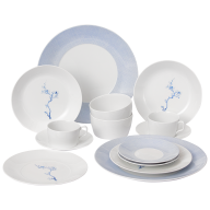 Starter set, 14-pcs for 2 persons, Shape "MEISSEN® Cosmopolitan", Blue Orchid, Mesh Blue