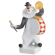 Band of Clowns Clown Playing the Big Drum, Coloured with gold, 7 cm