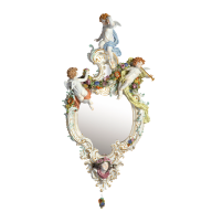 Spiegelrahmen, m . Montur, Bunt und gold staffiert,Signet Meissen Exklusiv Kollektion,gold,Lim., H 98 cm