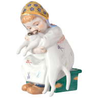 Child with cat, Scattered Swords, Lim. 75, H 12 cm