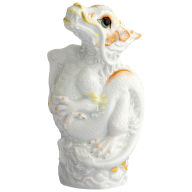 Jahrestier Drache, Bunt und gold staffiert, leicht, H 13 cm