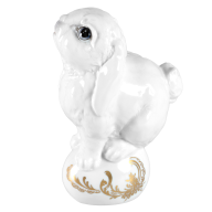 Hase Donna, Bunt staffiert, Sonderstaffage mit Goldornamenten, H 12 cm