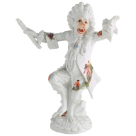 Affenkapelle Kapellmeister, Bunt staffiert, Figurenmalerei nach Watteau,bunt, kupferfarben, H 17,5 cm