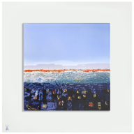 Wandbild, Morgen über der Stadt, 30 x 30 cm