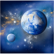 Wall painting "Our earth", lim. 50, 40 x 40 cm