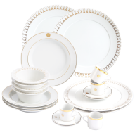 Dinner set, 20-pcs for 4 persons, Swords Luxury Gold, swords medallion, gold rim