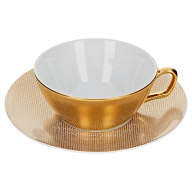 Tea cup & saucer, Shape "MEISSEN® Cosmopolitan", Mesh, gold, V 0,2 l