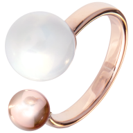 Ring Circle, Pearl Collection Pure White, 750 Roségold, 56 mm, 1 Porzellanperle 10mm