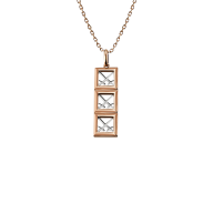 Collier Swords Insignum, 750 Roségold, zweifarbig, Kettenlänge 45 cm, Zwischenöse bei 42 cm und 40 cm
