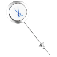 Reversnadel Markenzeichen Schwerter in Kobaltblau, 925 Sterlinsilber