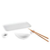 Sushi-Set, 5-tlg. für 1 Personen, Nova, Cosmopolitan, Wellenspiel, Weiß