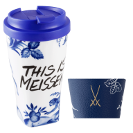 Coffee to go Becher mit Kunststoffdeckel und Manschette, Form "Nova", Affe und Faultier, V 0,35 l