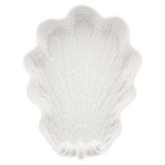 Schälchen, muschelförmig, Form "Schwanendessin", Weiß, L 16 cm
