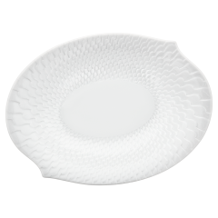 Beilagenschale, klein, Form "Wellenspiel Relief", Weiß, L 21,5 cm